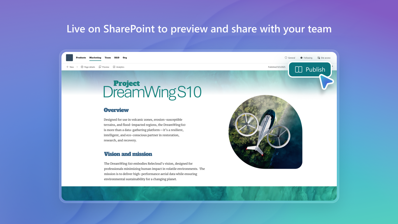 SharePoint page agent preview 3