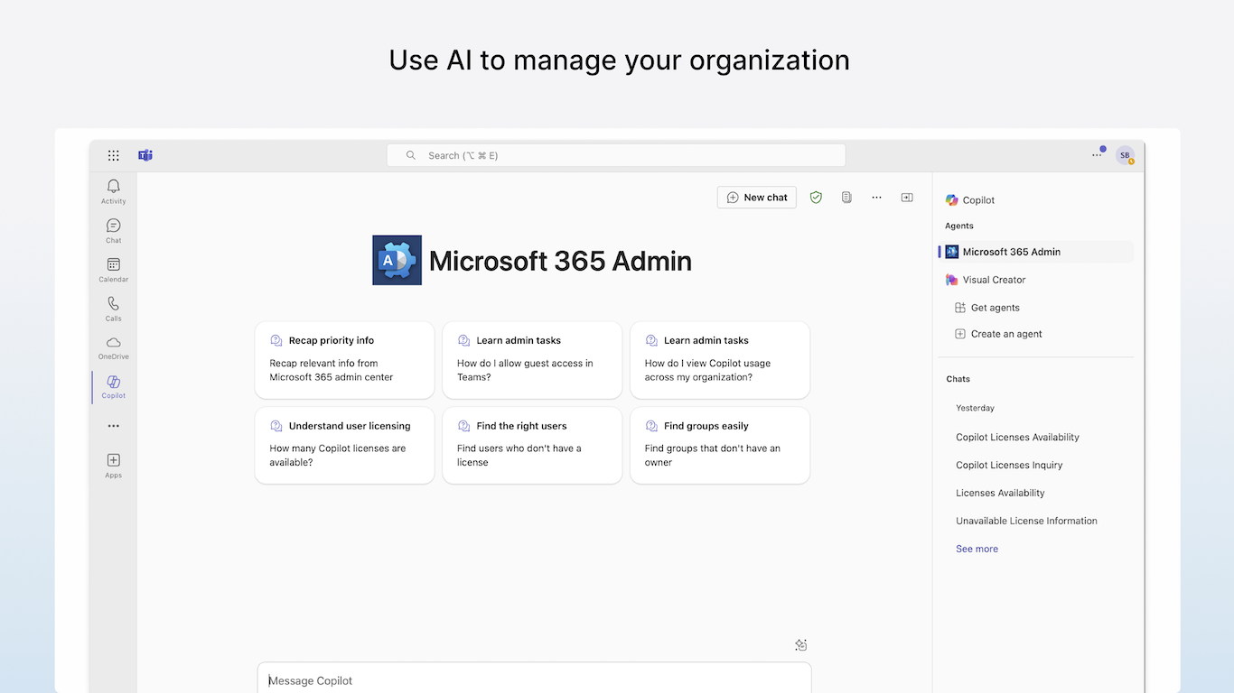 Microsoft 365 Admin preview 1