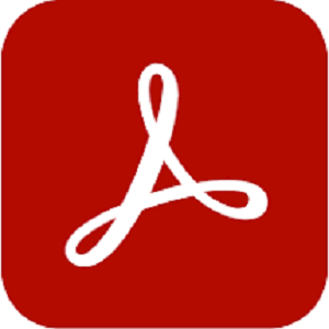 Logotipo do aplicativo para Adobe Acrobat for Microsoft Word, Excel, and PowerPoint.
