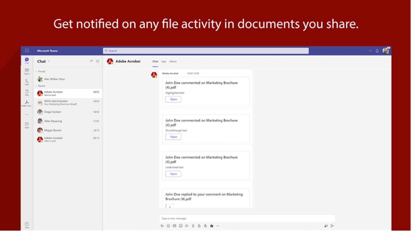 Adobe Acrobat for Microsoft Teams, Outlook, and Copilot preview 3