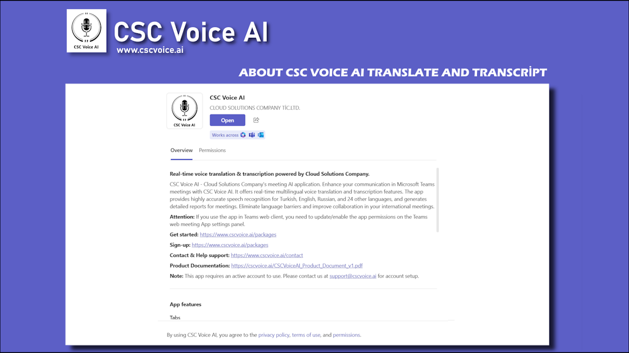 CSC Voice AI Teams Productivity SaaS preview 1