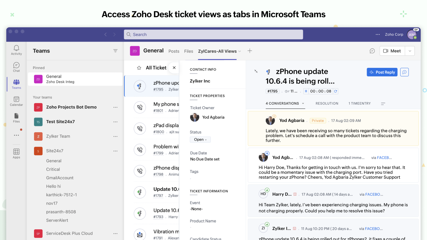 Zoho Desk preview 2