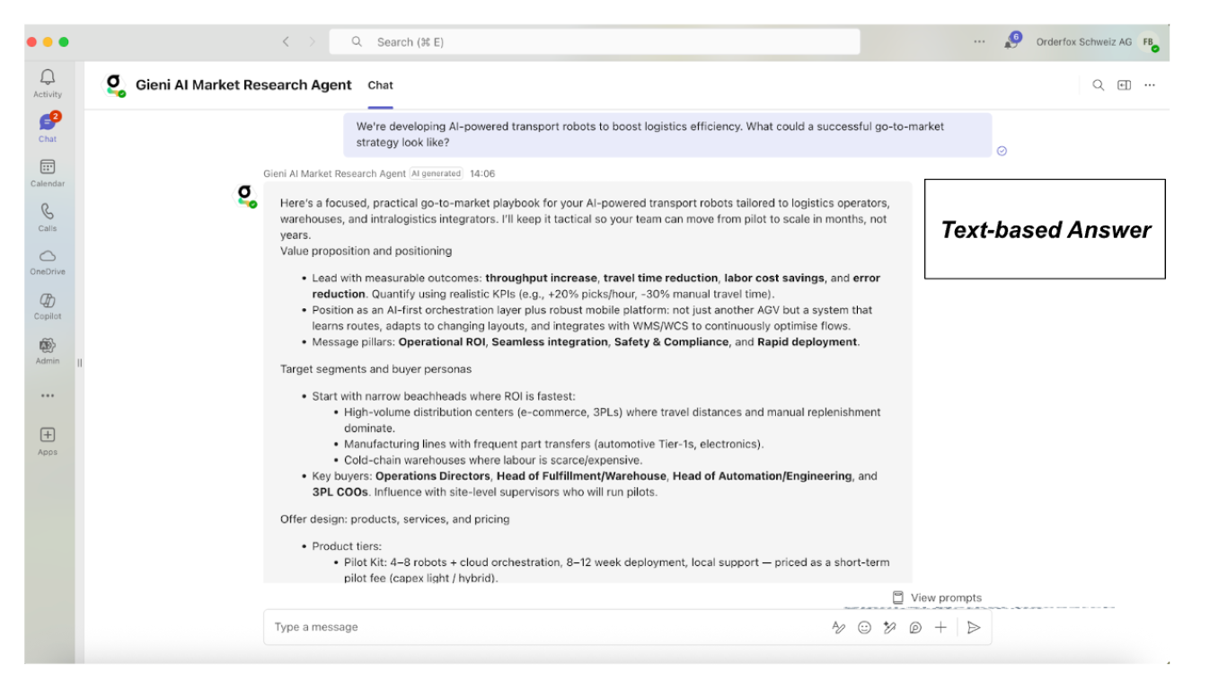 Gieni AI Market Research Agent preview 3