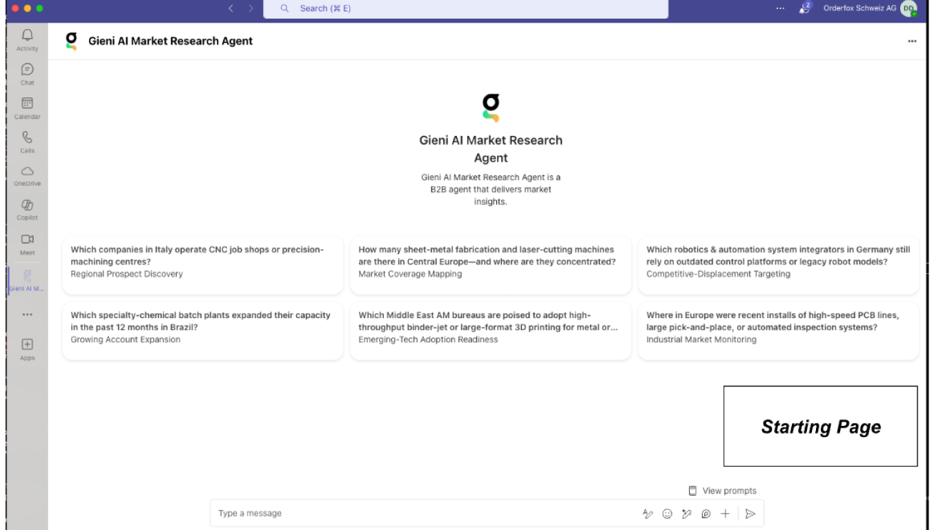Gieni AI Market Research Agent preview 1