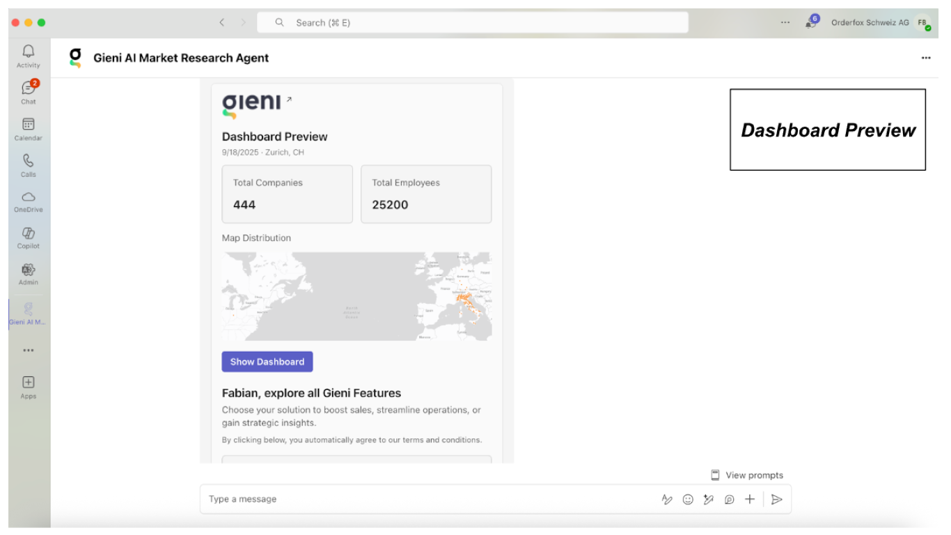Gieni AI Market Research Agent preview 4