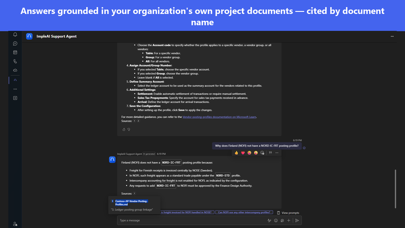 ImpleAI Support Agent screenshot 2