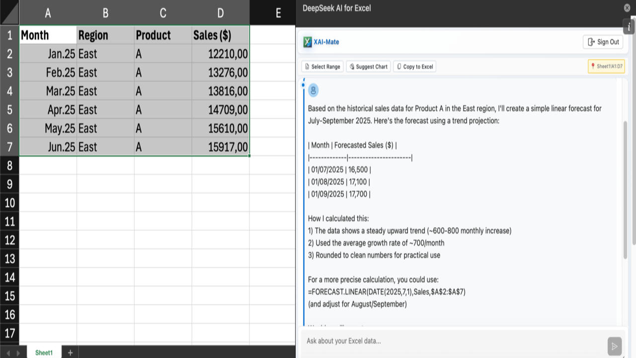 DeepExcel - DeepSeek AI for Excel preview 3