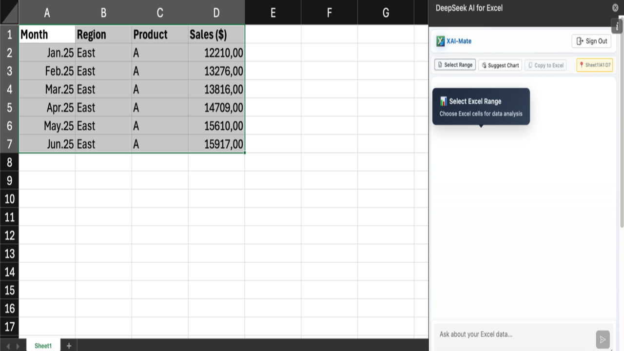 DeepExcel - DeepSeek AI for Excel preview 1