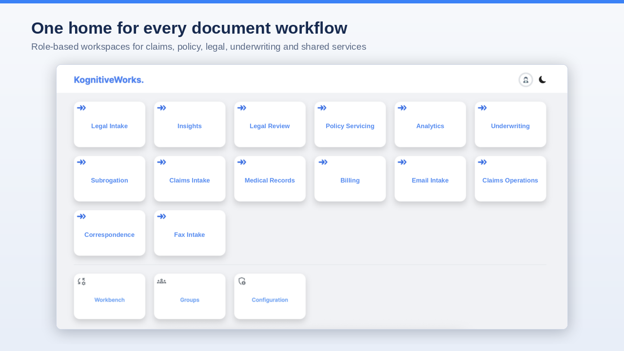 KognitiveWorks — The Agentic AI Platform for Insurance preview 1