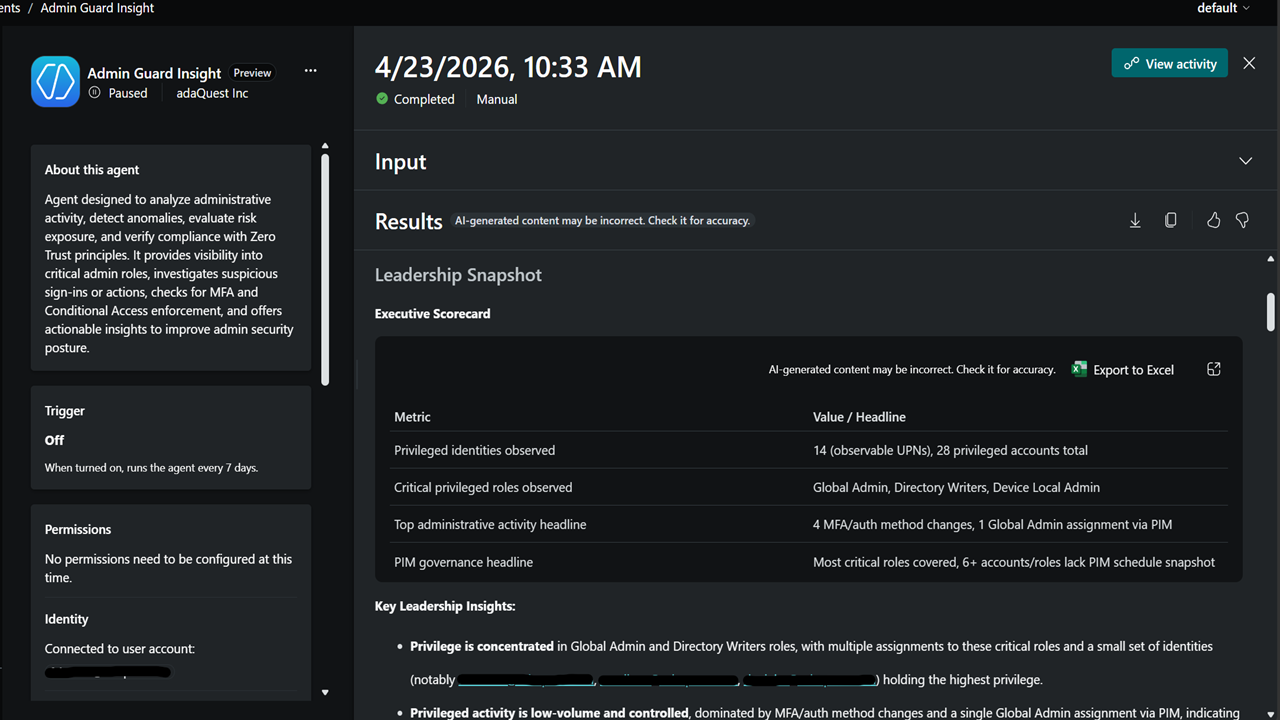 Admin Guard Insight Agent preview 2