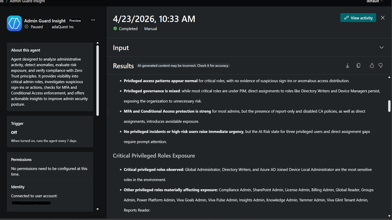 Admin Guard Insight Agent preview 3