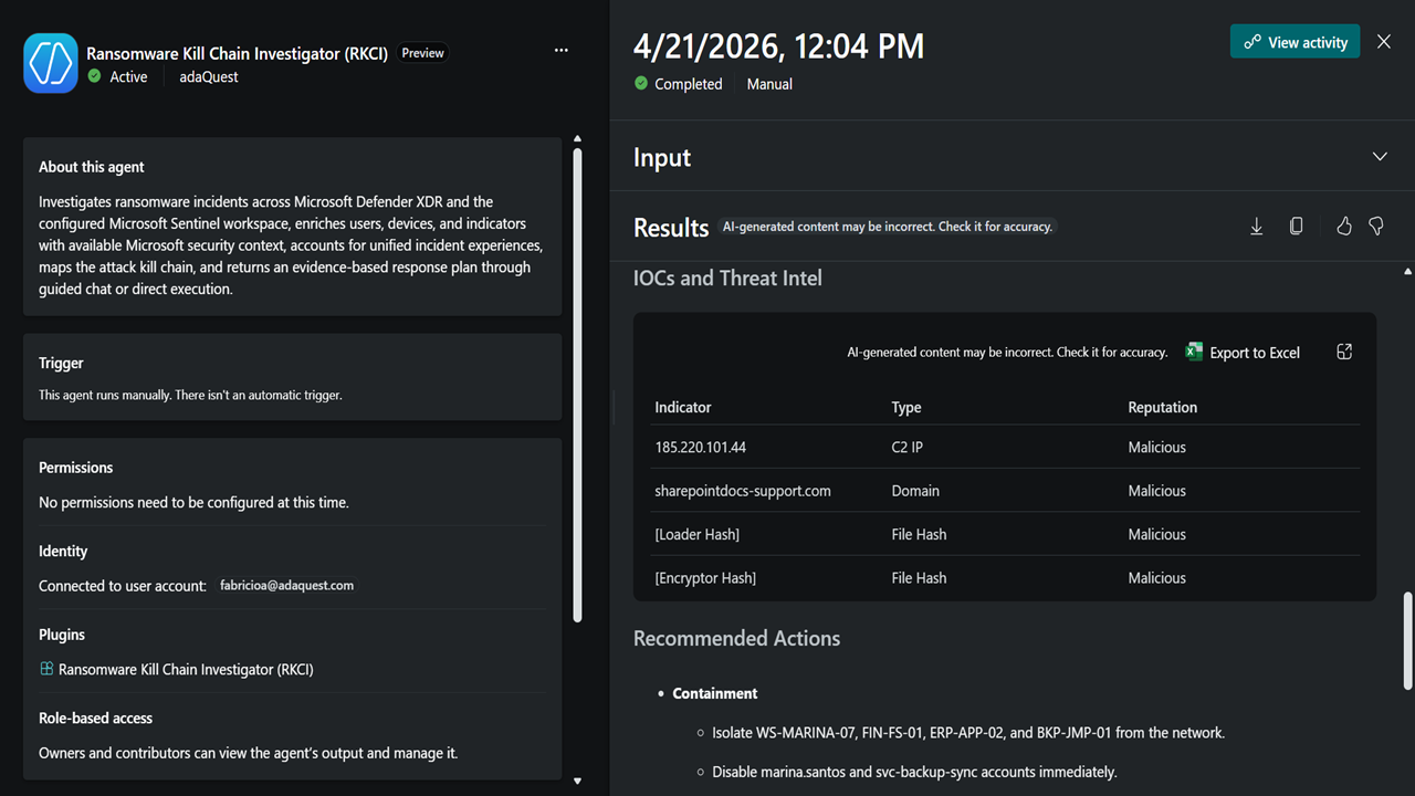 Ransomware Kill Chain Investigator Agent preview 4