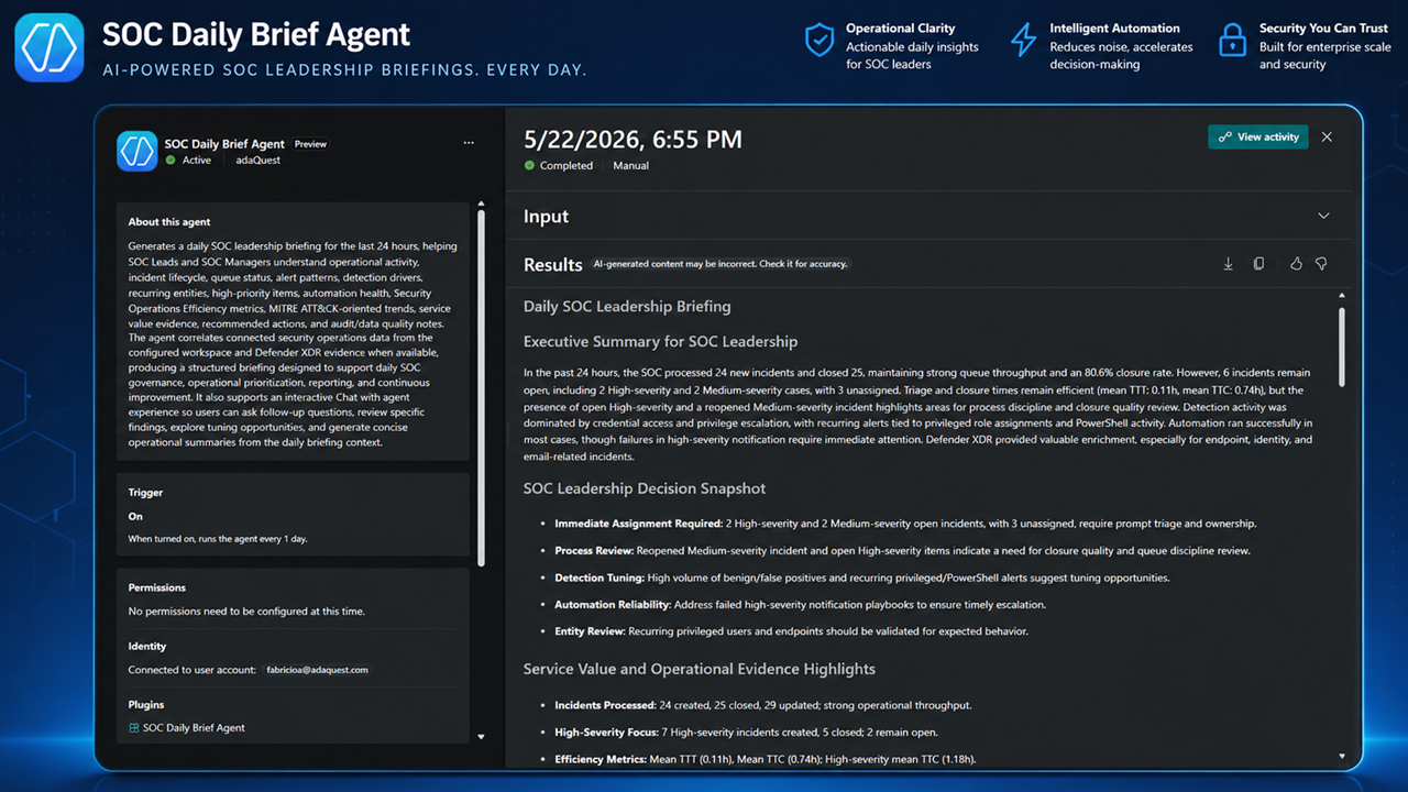 SOC Daily Brief Agent preview 1