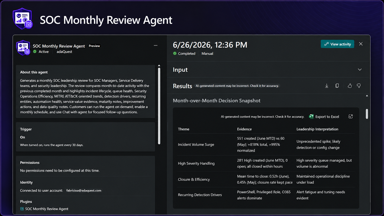 SOC Monthly Review Agent preview 2