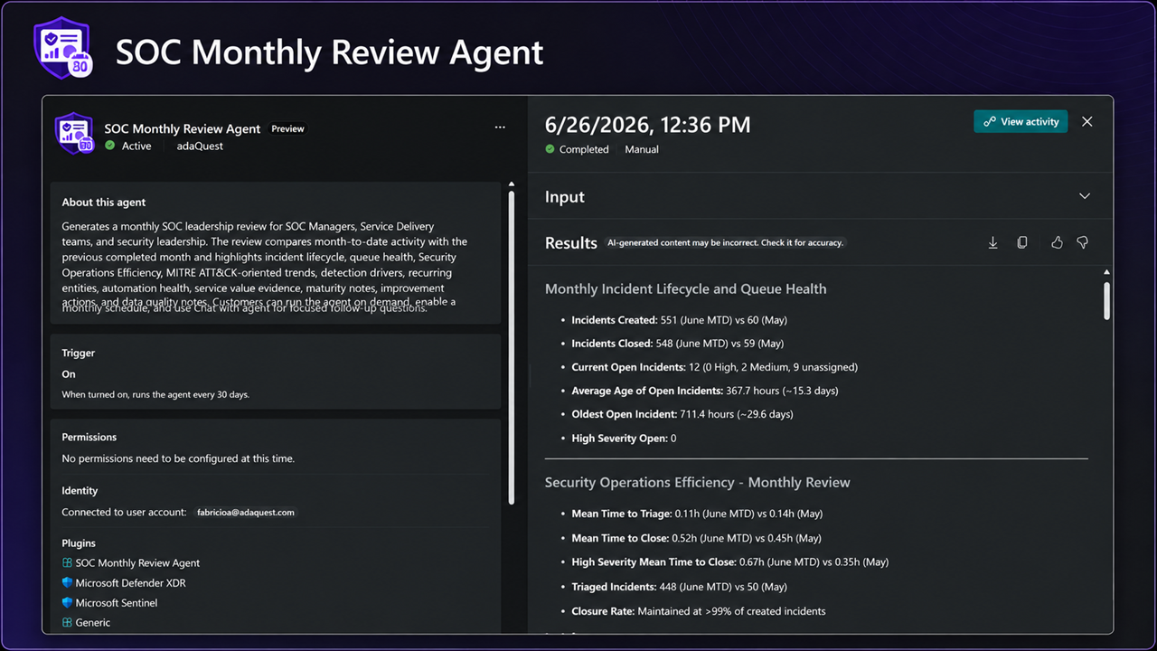 SOC Monthly Review Agent preview 3