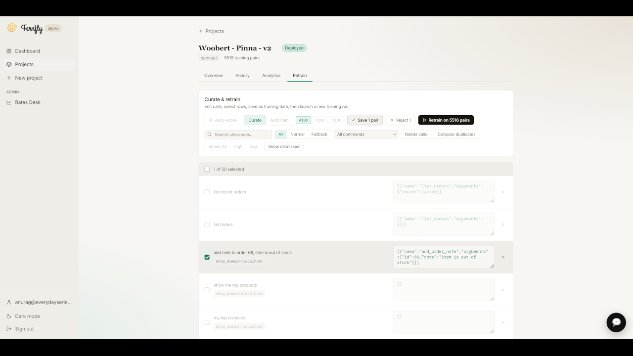 Fernfly: Natural Language to API Actions preview 5