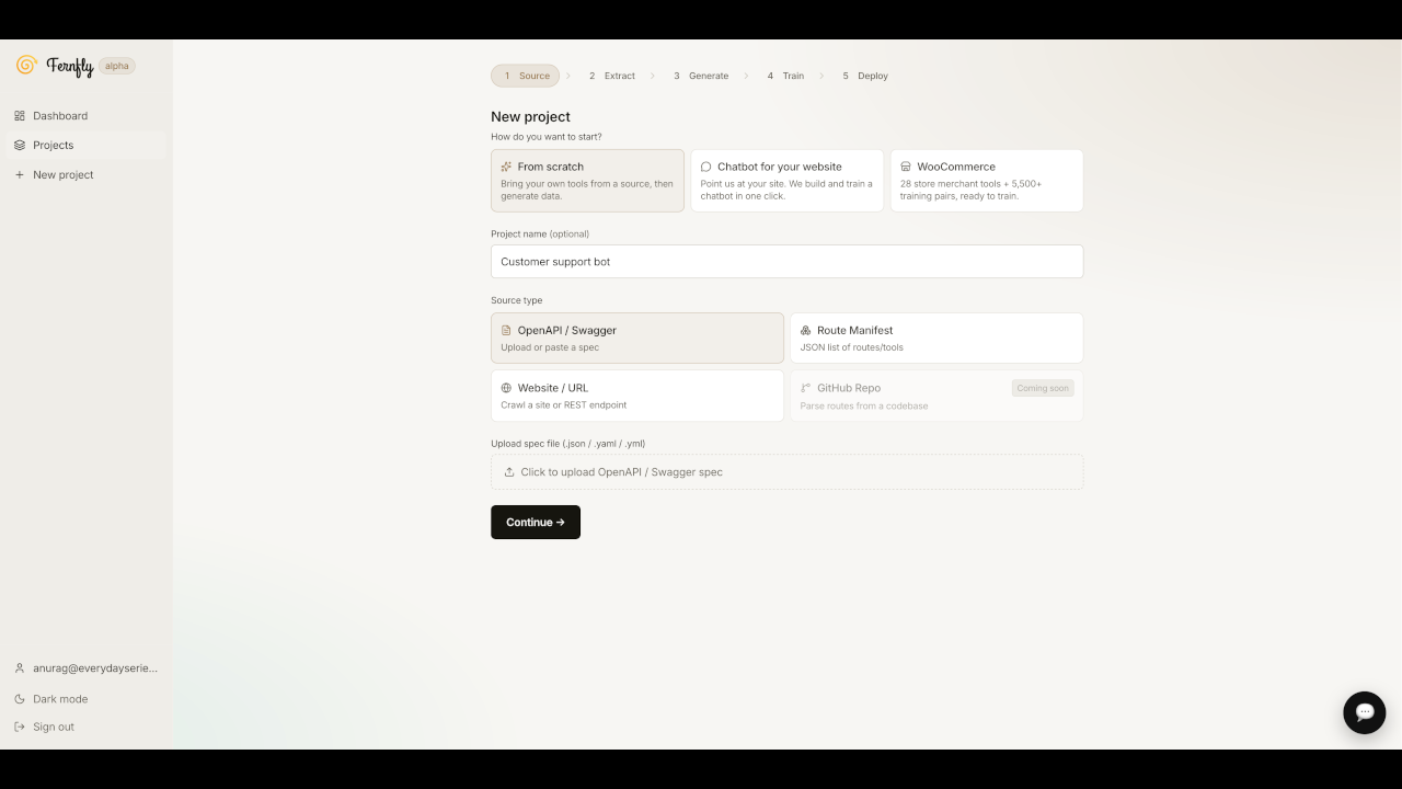 Fernfly: Natural Language to API Actions preview 2