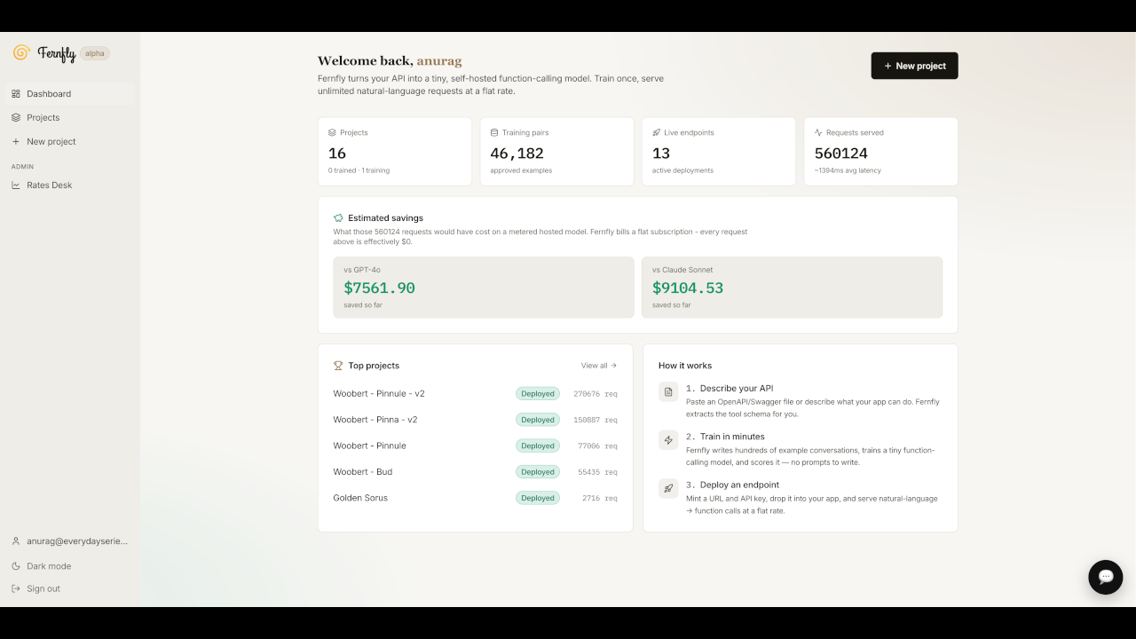 Fernfly: Natural Language to API Actions preview 1