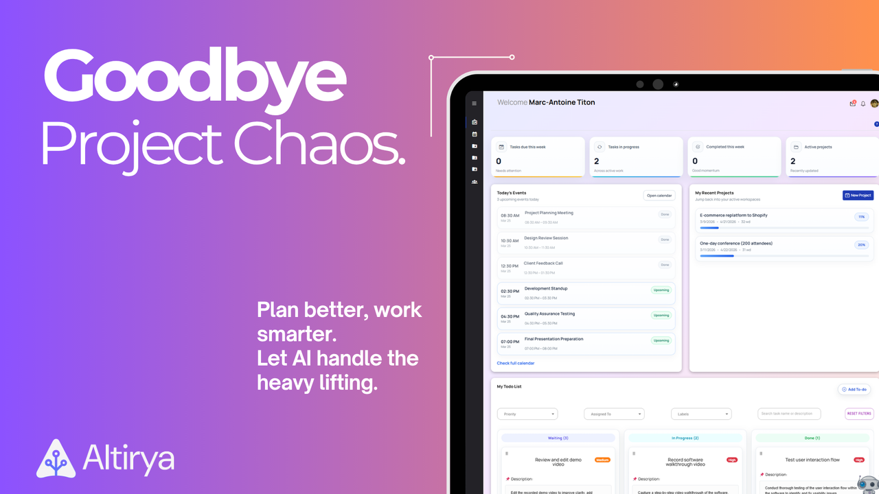 Altirya – AI Project Management SaaS preview 1