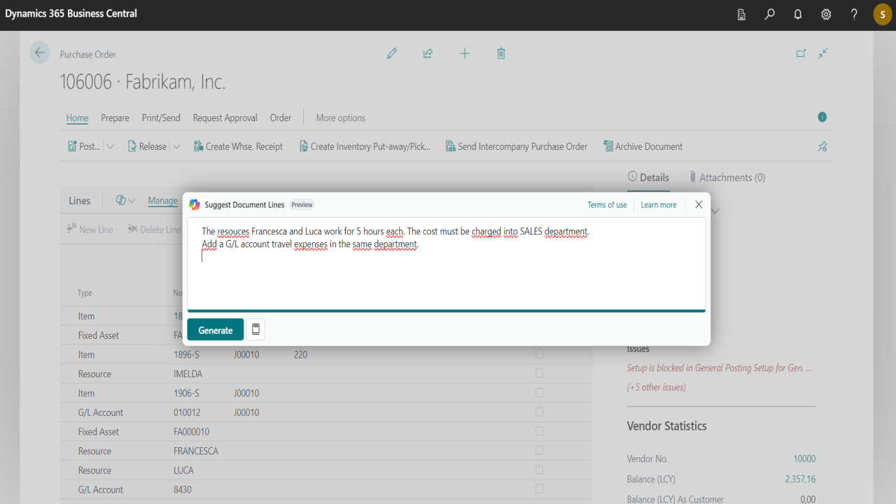 Suggest Document Lines with AI preview 3