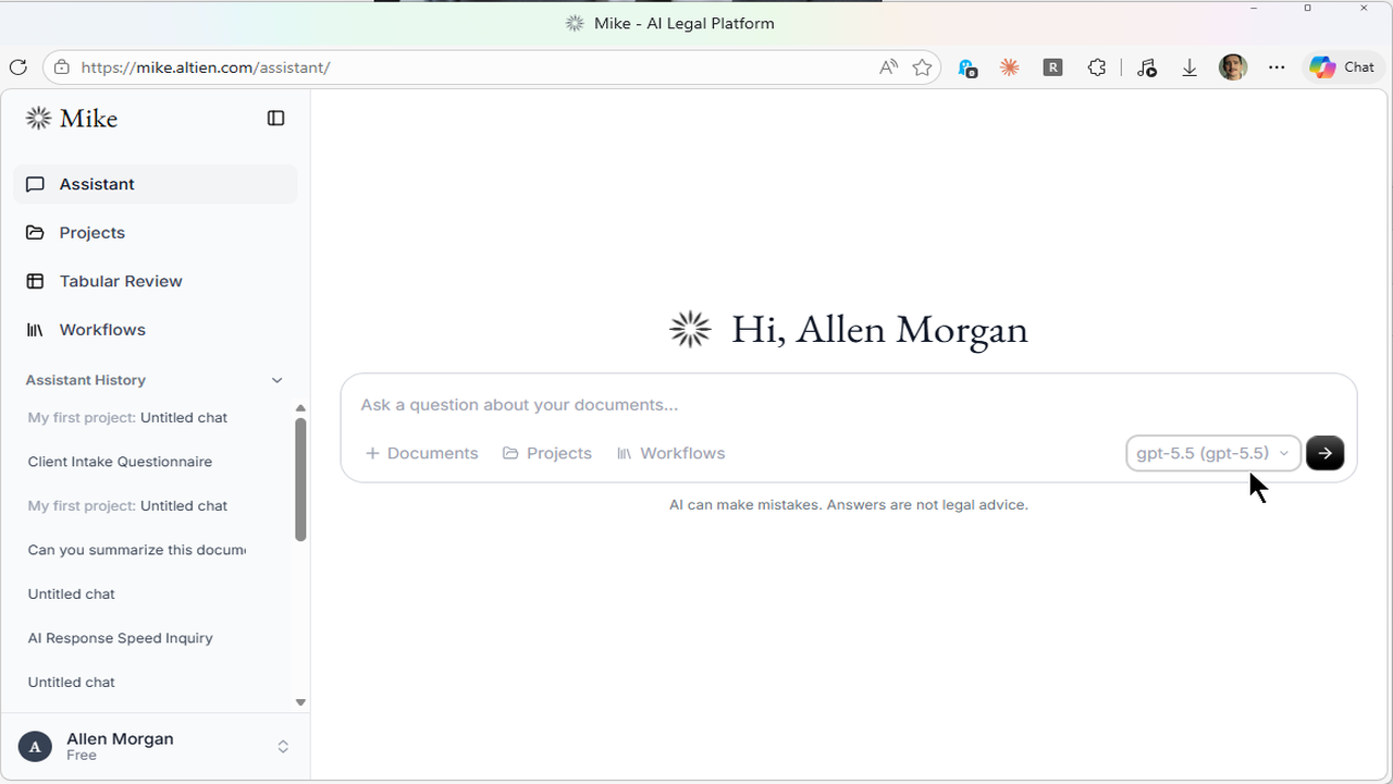 Mike - Open Source Legal AI preview 2