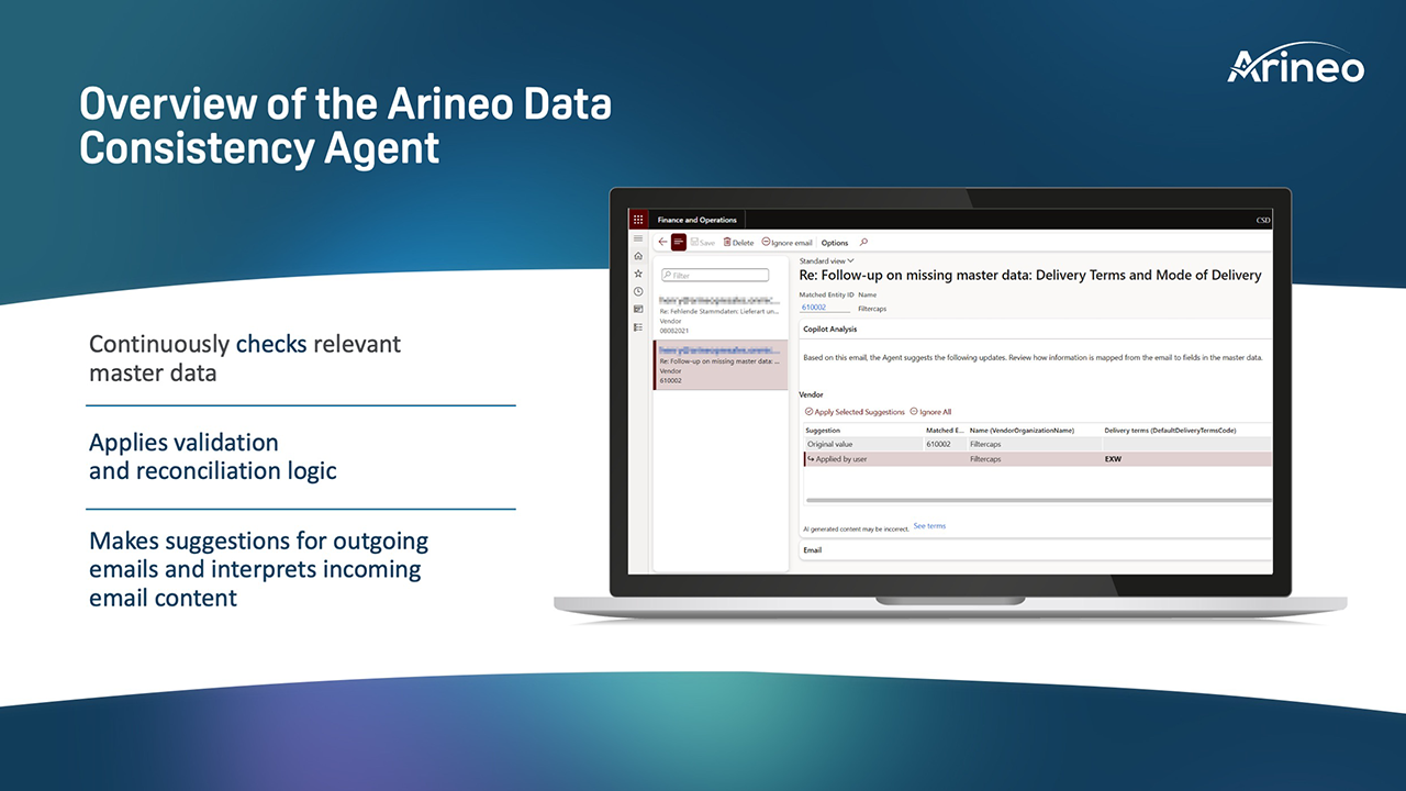 Arineo Data Consistency Agent preview 2