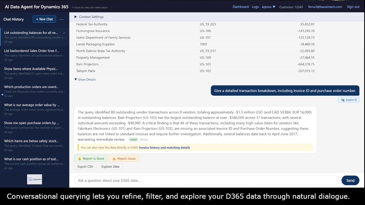 Data Agent for Dynamics 365 preview 1