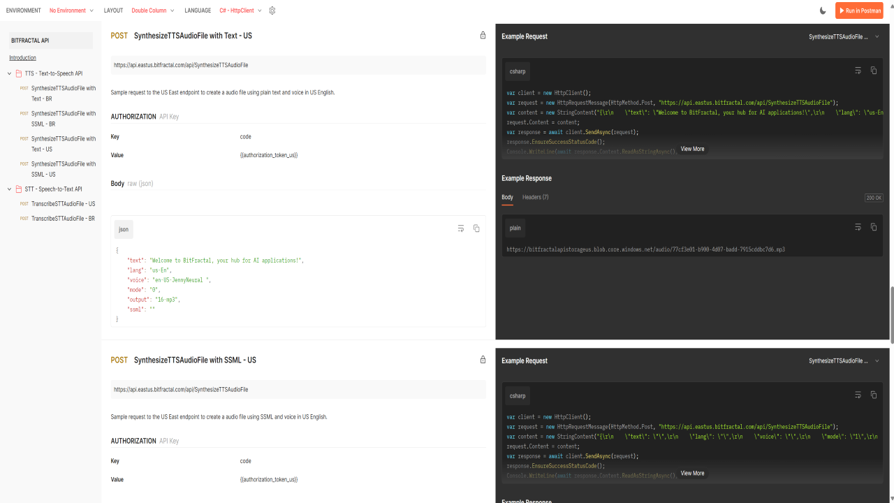 BitFractal Voiceover Text to Speech (TTS) API preview 2