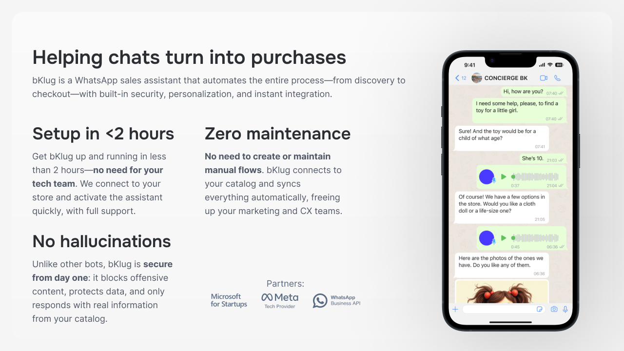 bKlug: Your e-commerce, inside WhatsApp preview 1