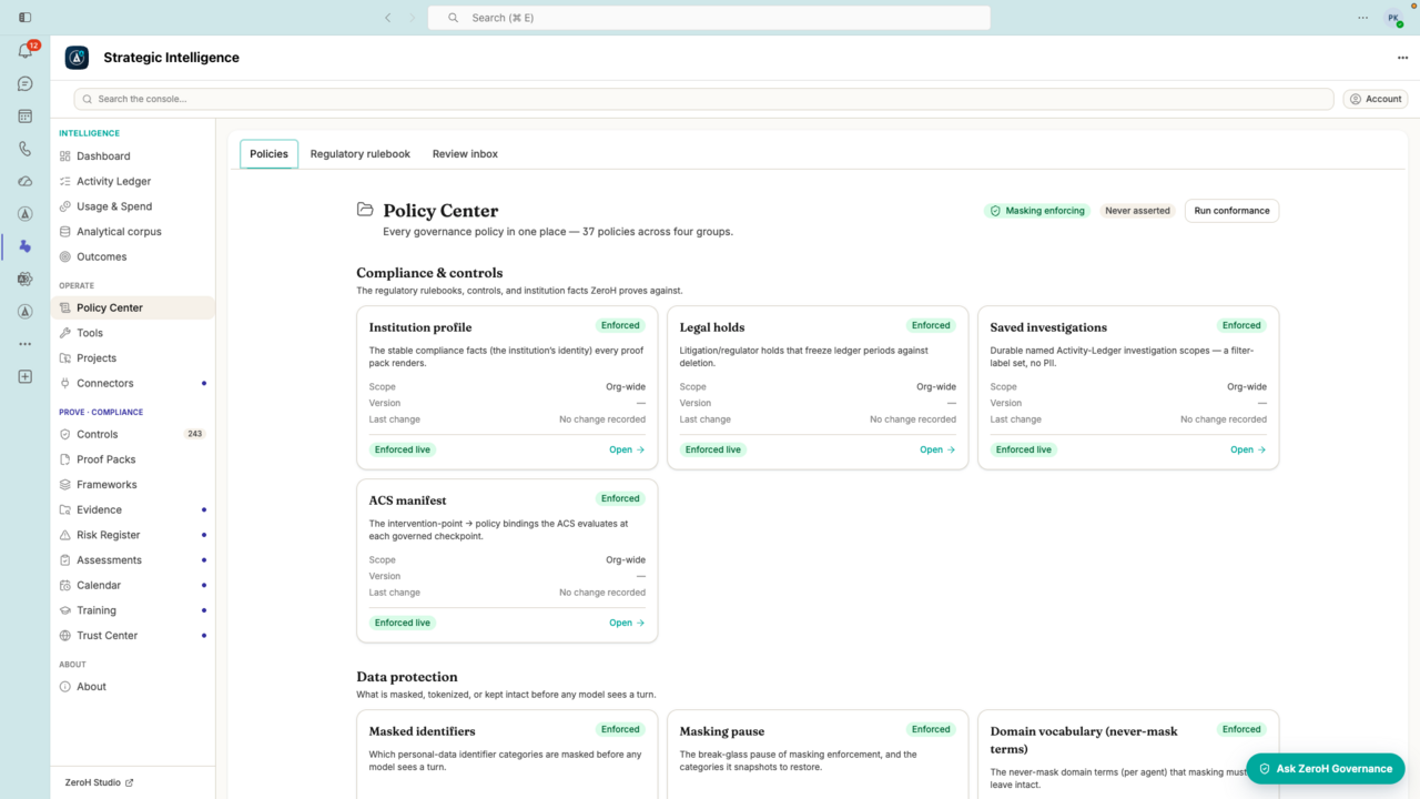 ZeroH Governed AI Agents — Managed App preview 3