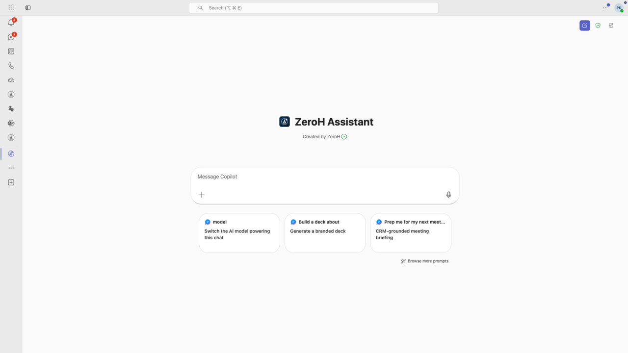 ZeroH Governed AI Agents — Managed App preview 5