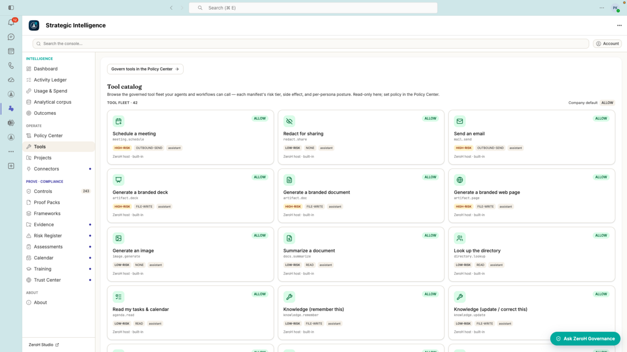 ZeroH Governed AI Agents — Managed App preview 2