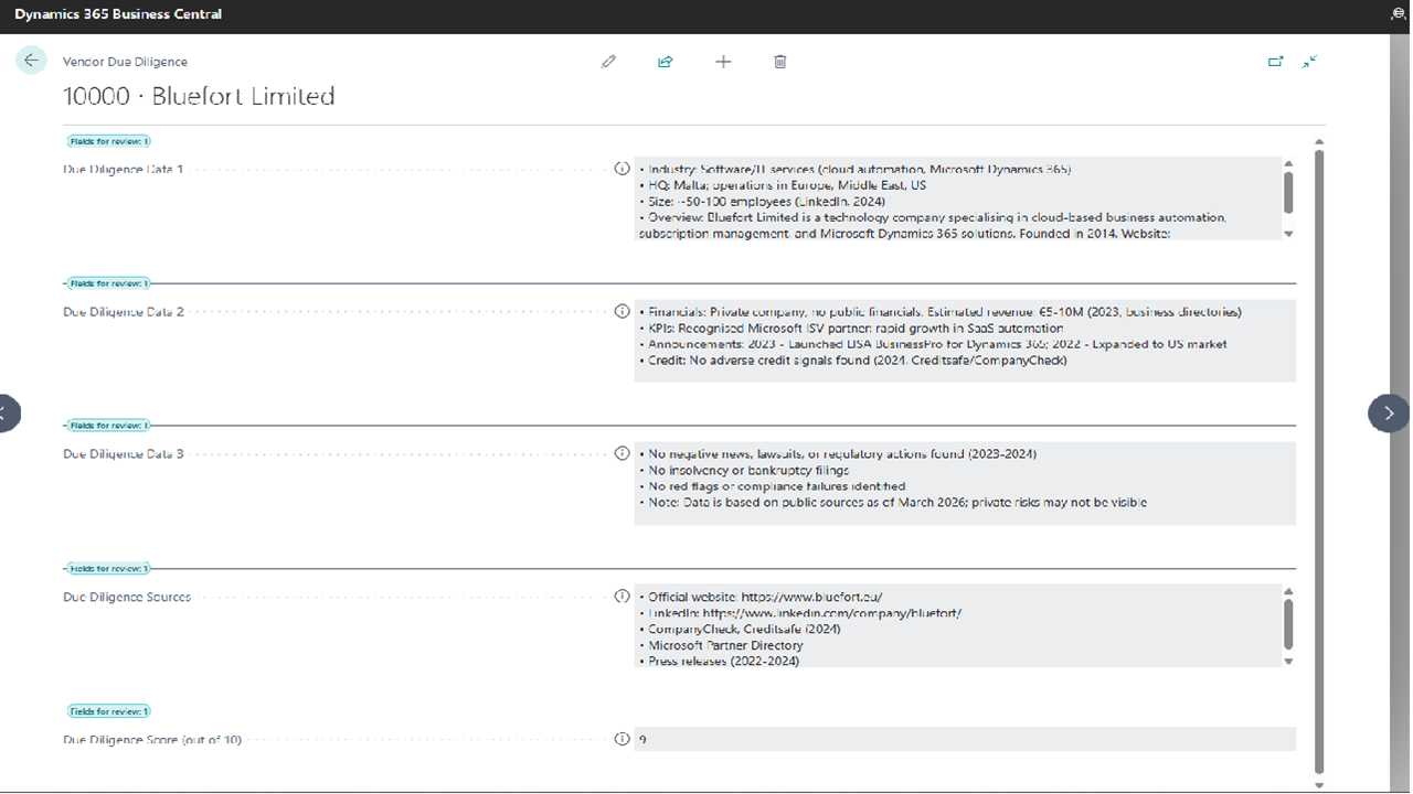 Due Diligence Sentiment Agent preview 2