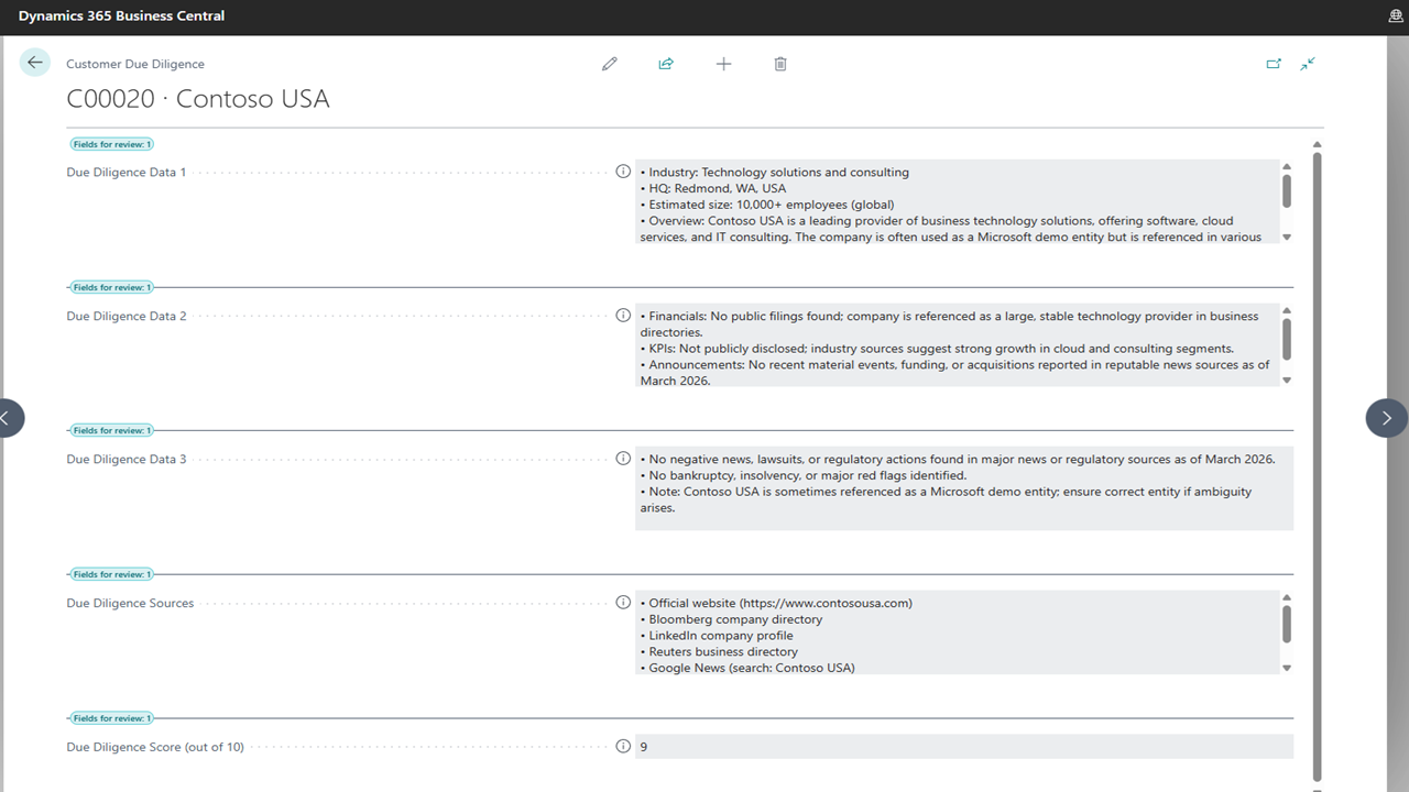 Due Diligence Sentiment Agent preview 3