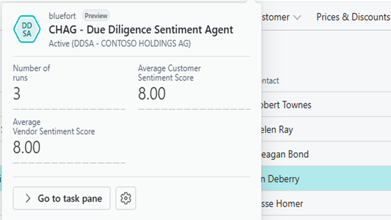 Due Diligence Sentiment Agent preview 4