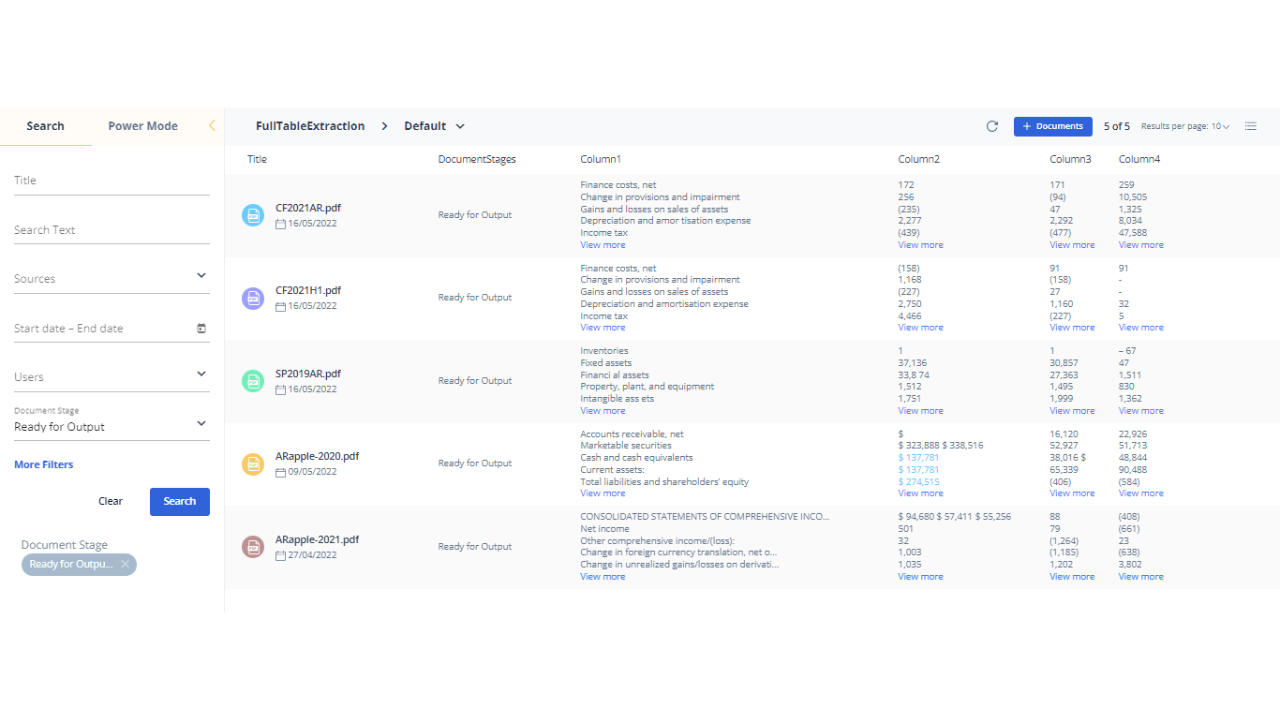 Botminds AI Financial Spreading Automation preview 3