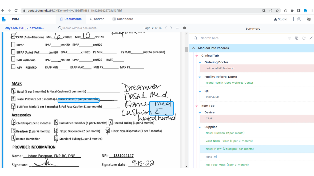 Botminds AI Revenue Cycle Management Automation preview 2