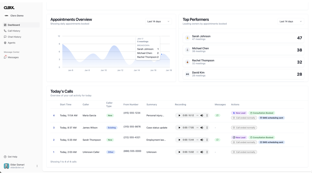 Clerx AI: AI Receptionist & Legal Intake for Law Firms preview 2