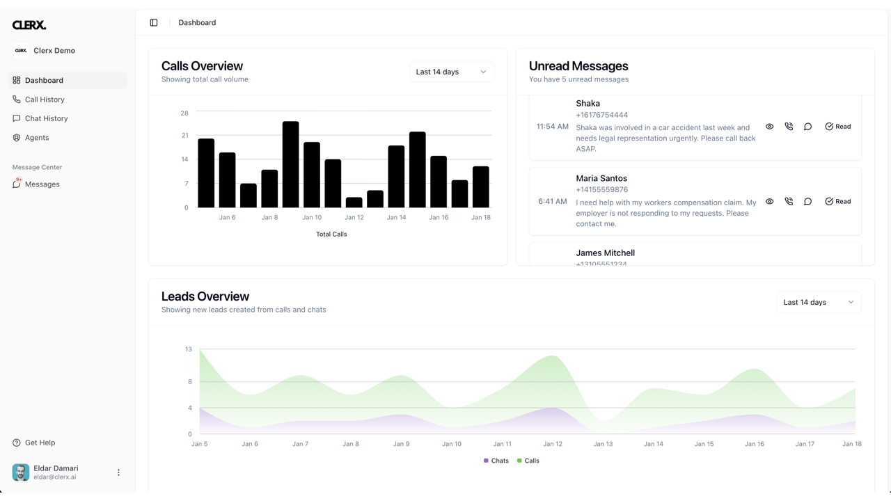 Clerx AI: AI Receptionist & Legal Intake for Law Firms preview 1