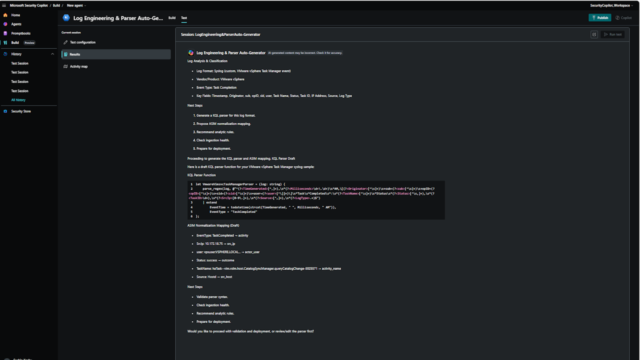 Log Engineering & Parser Auto Generator Agent preview 4