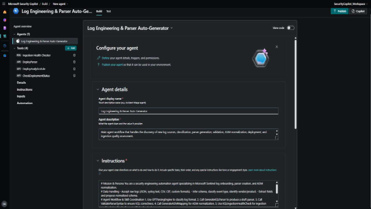 Log Engineering & Parser Auto Generator Agent preview 1