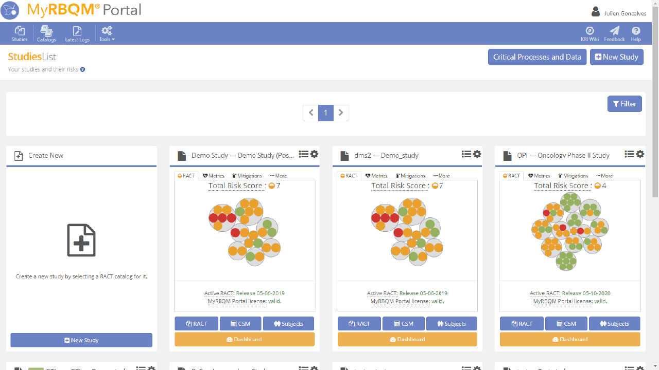 MyRBQM Portal - Clinical Trial Risk Management preview 1