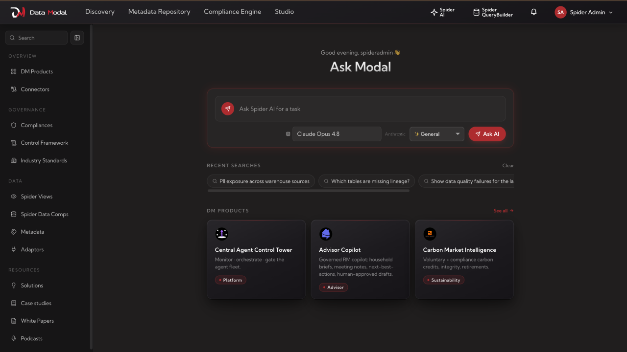 DataModal Spider Platform preview 1
