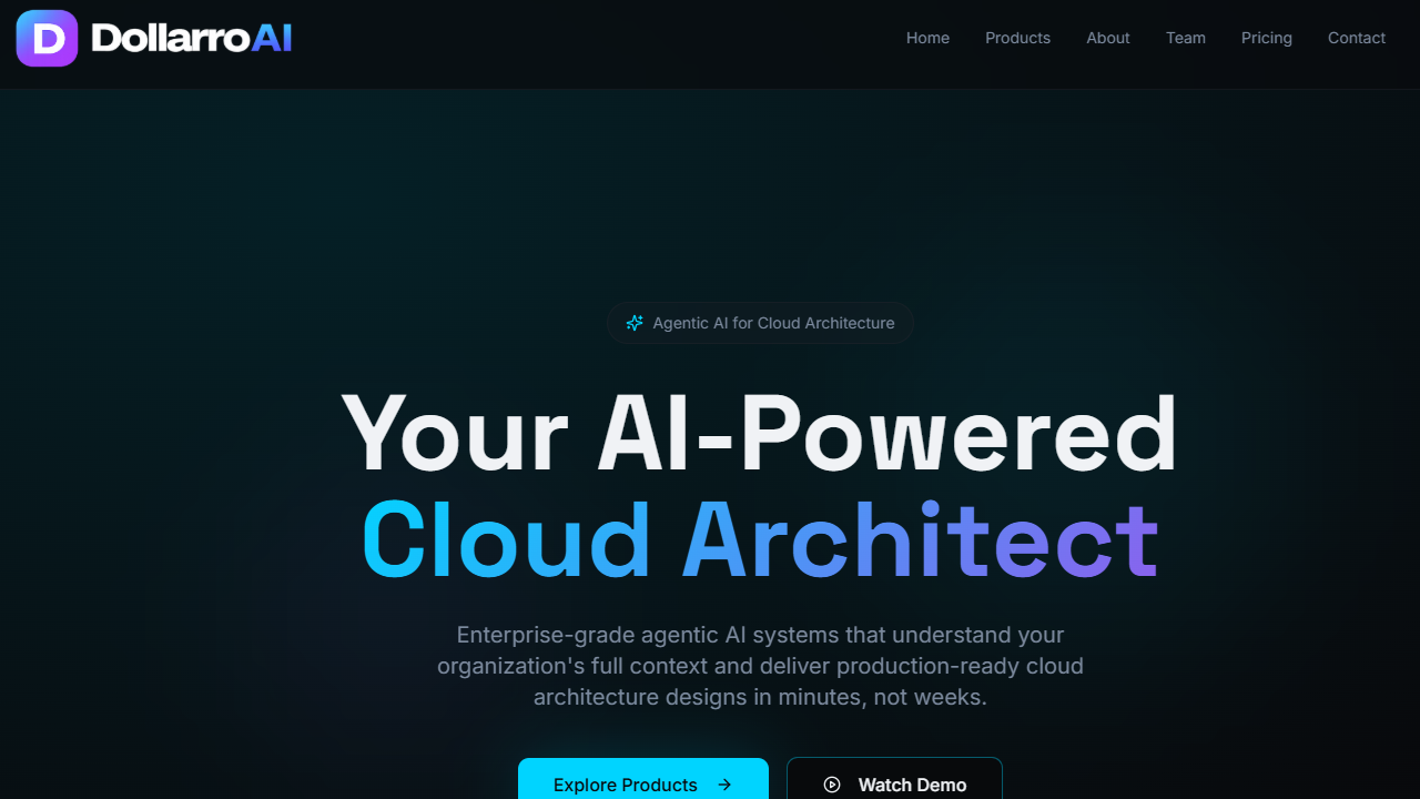 Dollarro AI - Agentic AI for Cloud Architecture preview 1