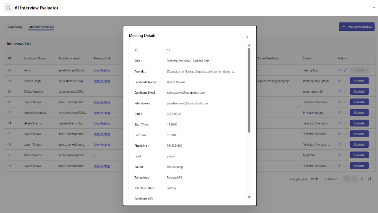 GenAI Interview Evaluator preview 4