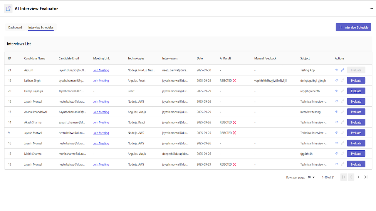 GenAI Interview Evaluator preview 2