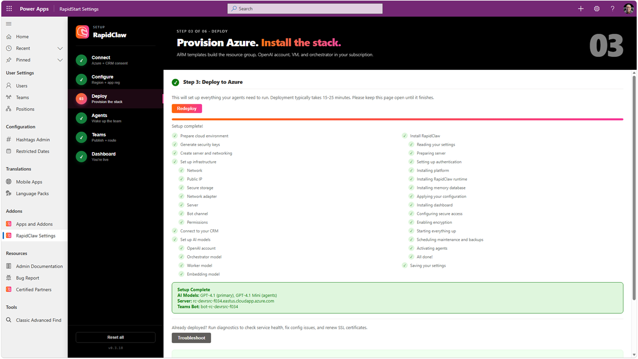RapidClaw for RapidStart Apps preview 3