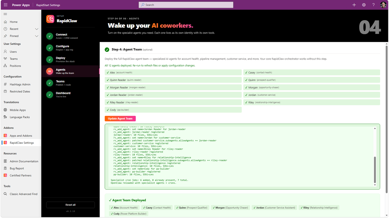 RapidClaw for RapidStart Apps preview 4