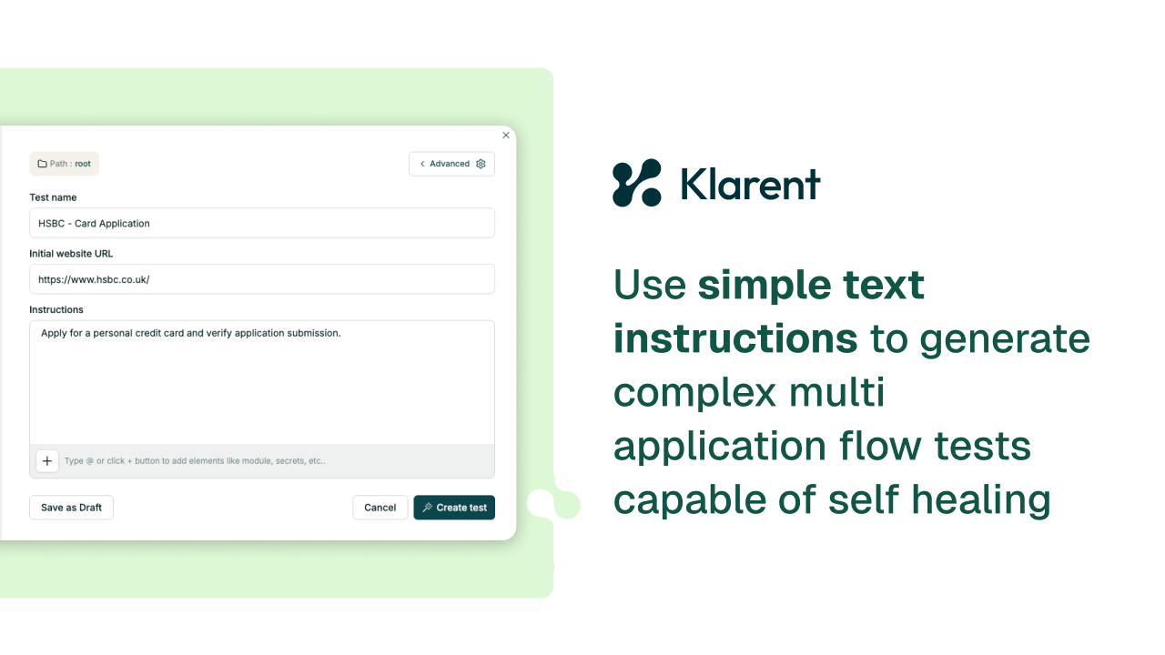 Klarent – Autonomous QA Testing Platform for Enterprise Web & Mobile Apps preview 1