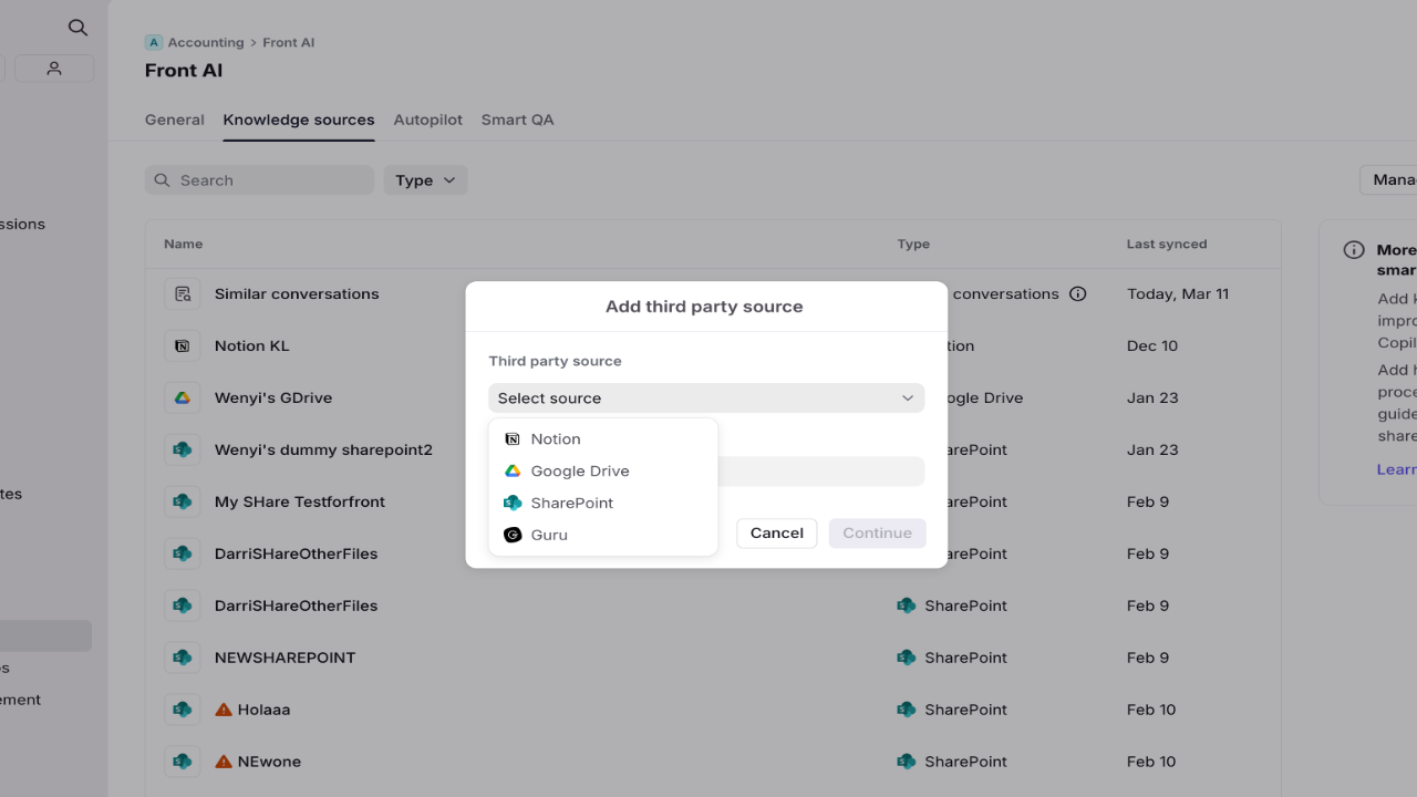 SharePoint AI Knowledge for Front preview 1